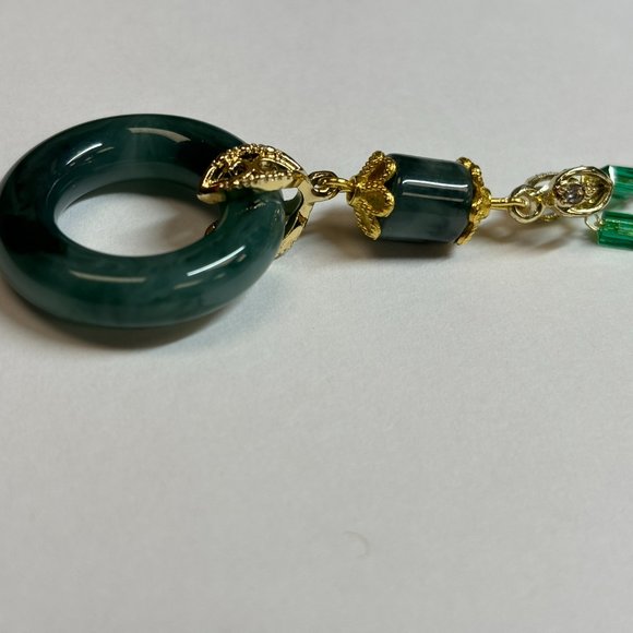 Silver Praying Jade and Gold Energy Links Pendant Necklace - Picture 12 of 12